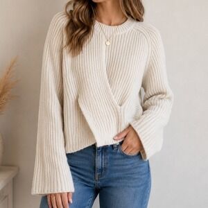 Misha Nonoo Lambswool Cashmere Sweater Light Academia‎ Quiet Luxury Old Money